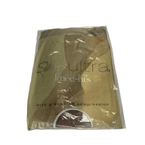 Silkies Ultra 31002‎ Regular Beige Honey Ultra Knee Hi's Graduated COMPRESSION